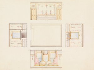 Diseño para el techo y las cuatro paredes de la habitación de Frederick Crace